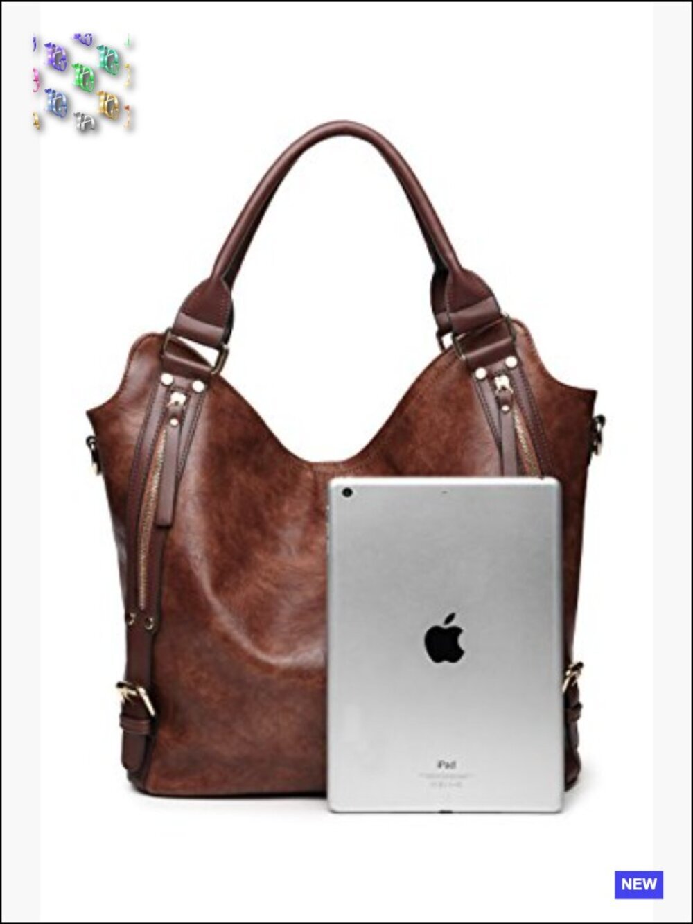 PU Leather Hobo Tote Bag Elegant Minimal Chic Adjustable Shoulder Strap Slouchy - Picture 4 of 7